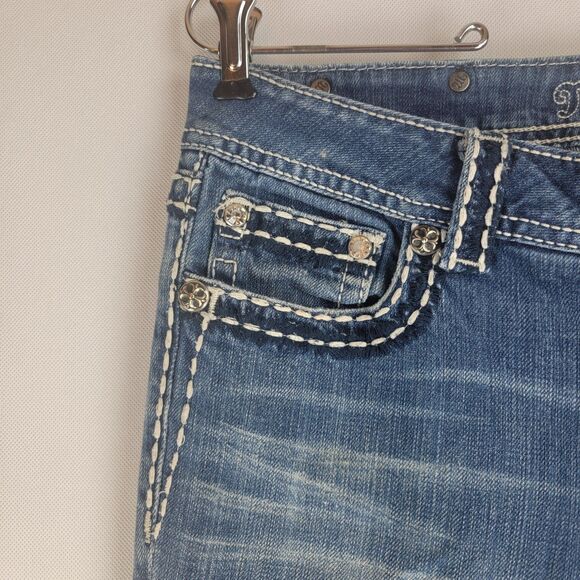 Miss Me Jeans Womens Size 30 Medium Wash Stitching Bootcut JP5072UL - Picture 2 of 14